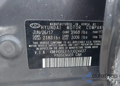 2018 Hyundai Elantra Gt from USA, damaged, VIN KMHH35LE8JU024437